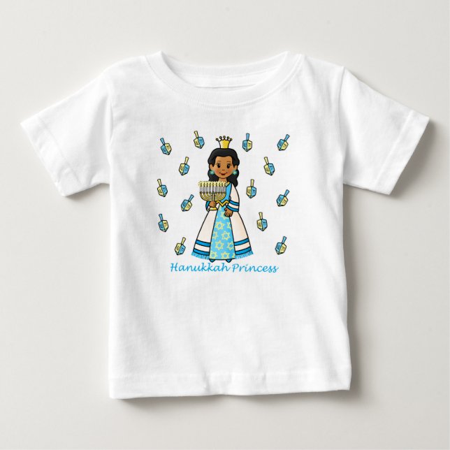Camiseta Para Bebê Hanukkah Princess (Frente)