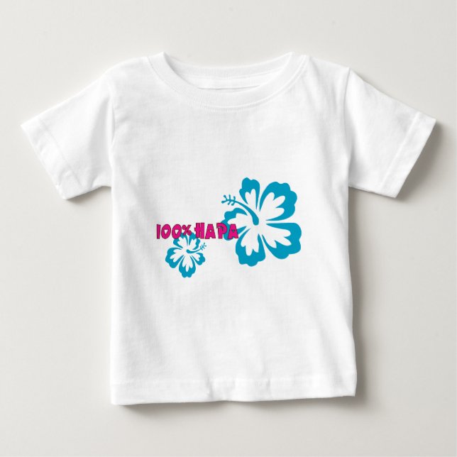 Camiseta Para Bebê Hapa 100% (com Hibiscus) (Frente)