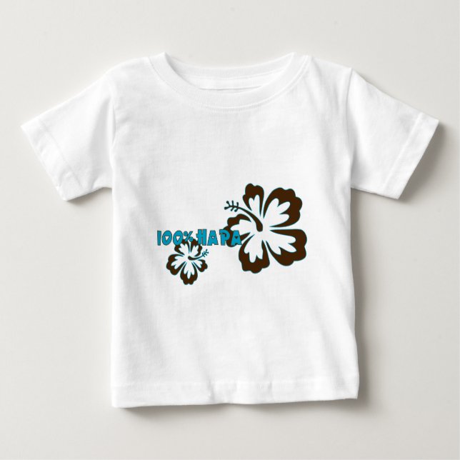 Camiseta Para Bebê Hapa 100% (com hibiscus) (Frente)