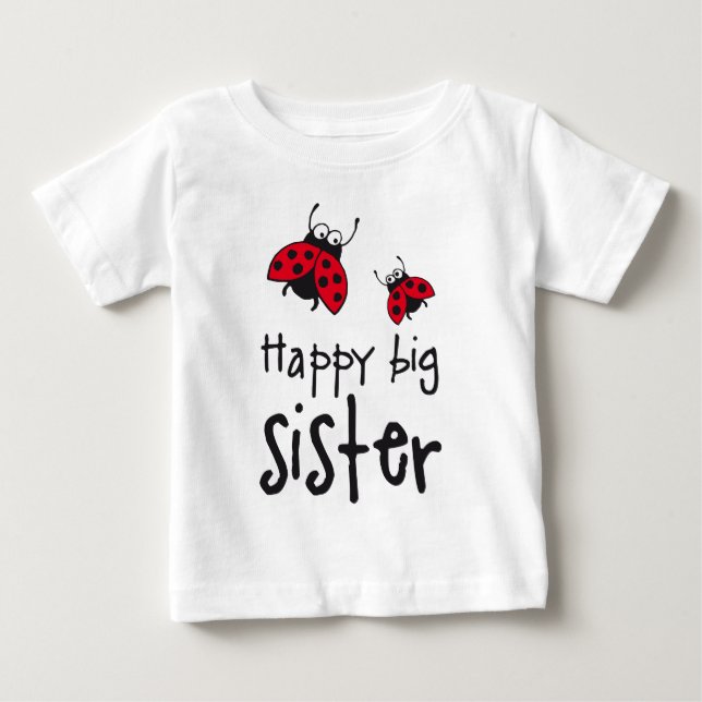 Camiseta Para Bebê happy big sister (Frente)
