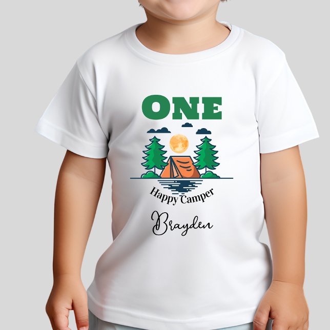 Camiseta Para Bebê Happy Camper T-Shirt Kids Birthday Party (Criador carregado)