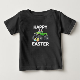 Camiseta Para Bebê Happy Easter Monster Truck Kids Holiday