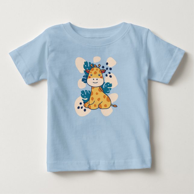 Camiseta Para Bebê Happy Giraffe (Frente)