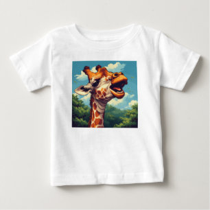 Camiseta Para Bebê Happy Giraffe Pixel Art T-Shirt