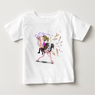 Camiseta Para Bebê Happy Girl and Ostrich - Equipe de corridas - Dese