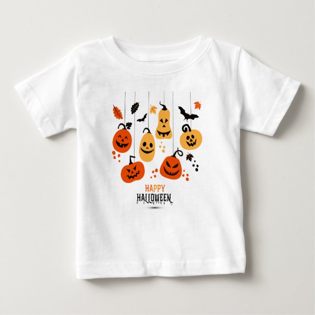 Camiseta Para Bebê happy halloween (Frente)