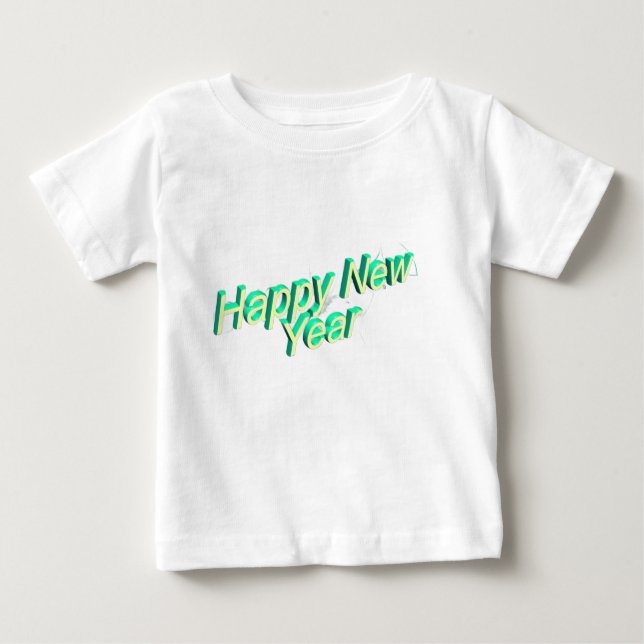 Camiseta Para Bebê Happy New Year Baby Shirt  (Frente)