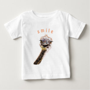Camiseta Para Bebê Happy Ostrich -