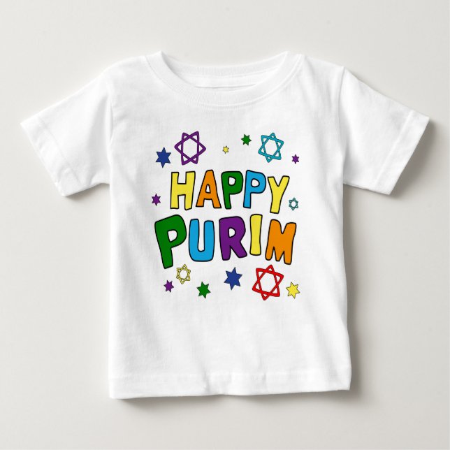 Camiseta Para Bebê Happy Purim Divertido (Frente)
