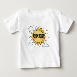 Camiseta Para Bebê Happy Smiling Sun Cartoon - Minimalist Kawaii Suns