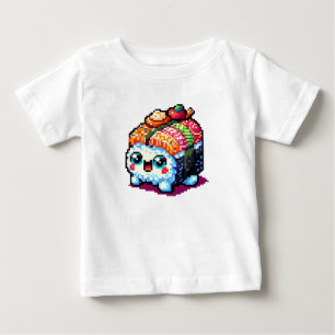 Camiseta Para Bebê Happy Sushi Roll - Comida Japonesa com Pinças
