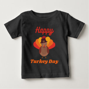 Camiseta Para Bebê Happy Turkey Day T-Shirt