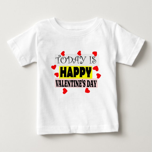 Camiseta Para Bebê happy valantaine (Frente)