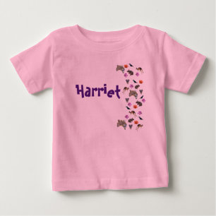Camiseta Para Bebê Harriet, Nome Com Animais Australianos,