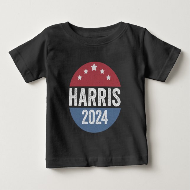 Camiseta Para Bebê Harris Para Presidente Eleito Democratas Americano (Frente)