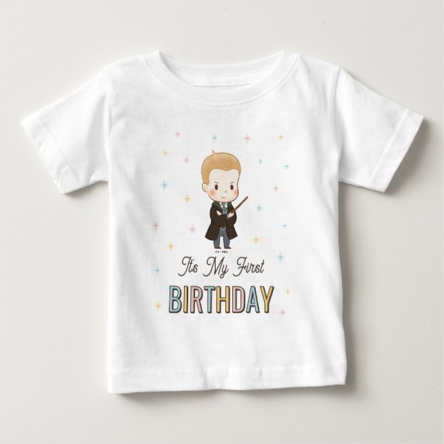 Camiseta Para Bebê Harry Potter Chibi Draco Malfoy Wizard Birthday (Frente)
