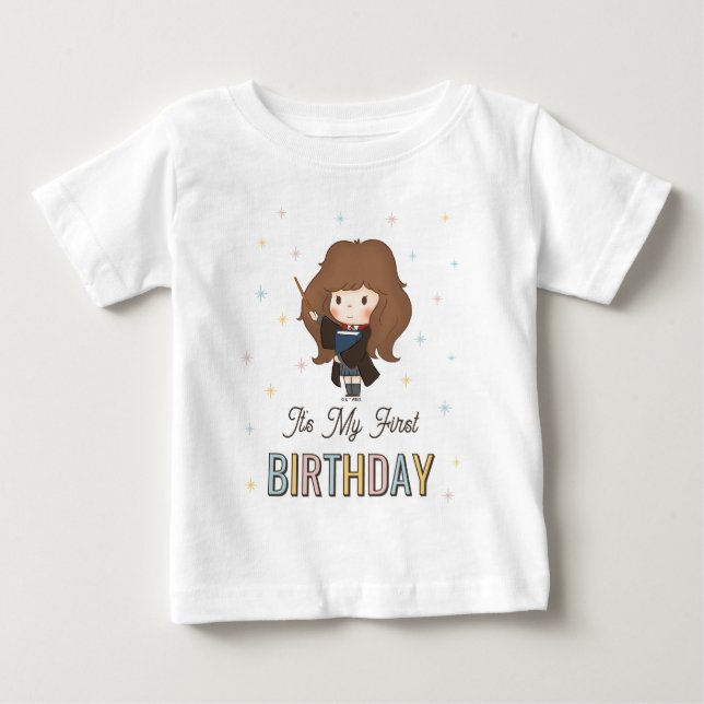 Camiseta Para Bebê Harry Potter Chibi Hermione Mago Aniversário (Frente)