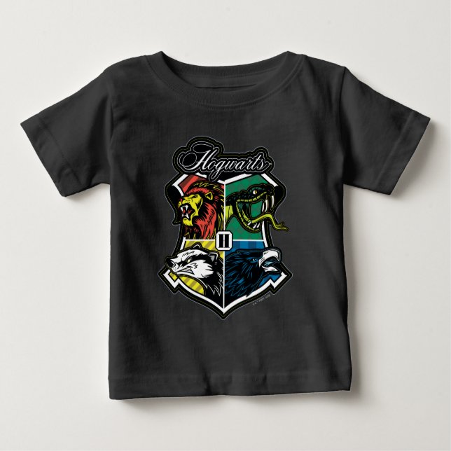 Camiseta Para Bebê HARRY POTTER™ | Crachá atlético HOGWARTS™ (Frente)