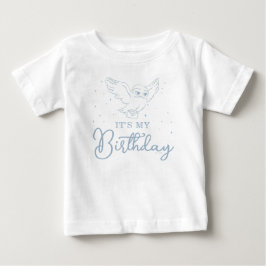 Camiseta Para Bebê Harry Potter Hedwig Azul Aniversário Mágico