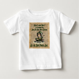 Camiseta Para Bebê Hatter louco, Alice no país das maravilhas, arte