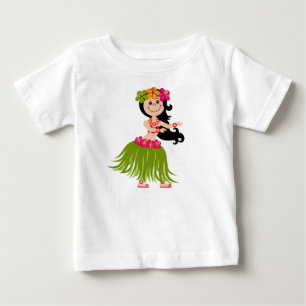 Camiseta Para Bebê Hawaiian Girl