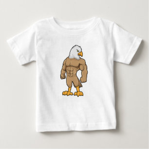 Camiseta Para Bebê Hawk como Bodybuilder com pacote Seis