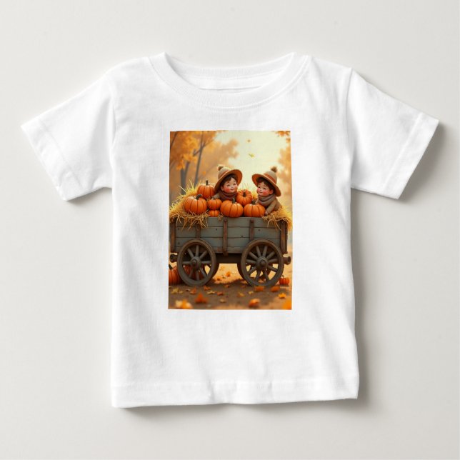 Camiseta Para Bebê Hay Wagon (Frente)