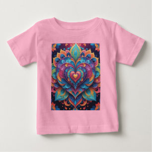 Camiseta Para Bebê Heart Mandala