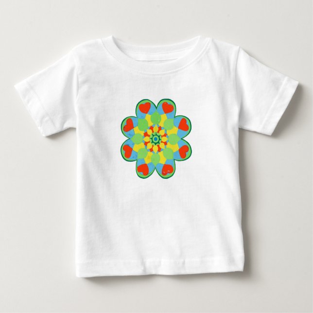 Camiseta Para Bebê Heart Mandala (Frente)