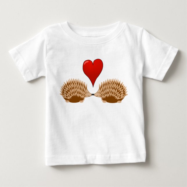 Camiseta Para Bebê Hedgehogs apaixonados (Frente)