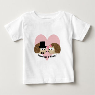 Camiseta Para Bebê Hedgehugs e Kisses Hedgehog amam