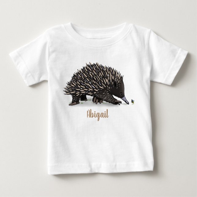 Camiseta Para Bebê Hedida bonita com ilustração de desenho animado de (Frente)