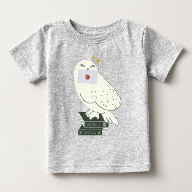 Camiseta Para Bebê Hedwig com Carta Desenho Caprichoso (Frente)