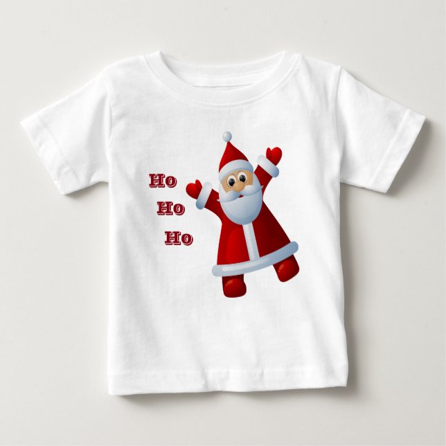 Camiseta Para Bebê Hei! Hei! Hei! Feliz Natal do Papai Noel (Frente)