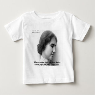 Camiseta Para Bebê Helen Keller & Citação Famosa de Surdo/Cego