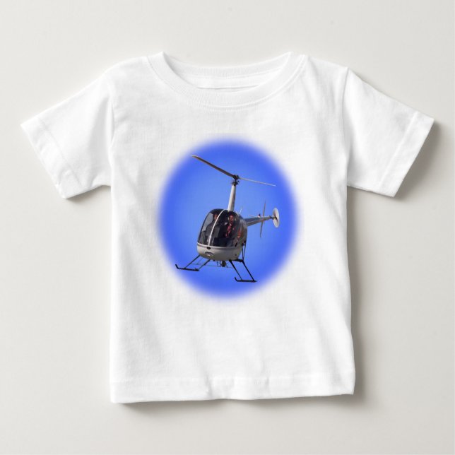 Camiseta Para Bebê Helicopter Baby Shirts Criança de helicóptero (Frente)
