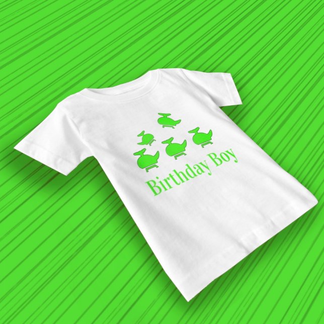 Camiseta Para Bebê Helicopter Birthday Boy (Criador carregado)