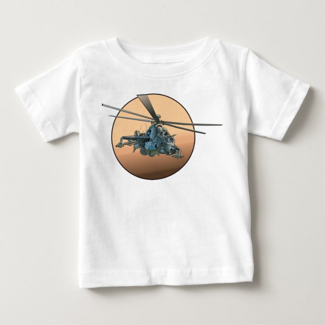 Camiseta Para Bebê helicóptero de animação (Frente)