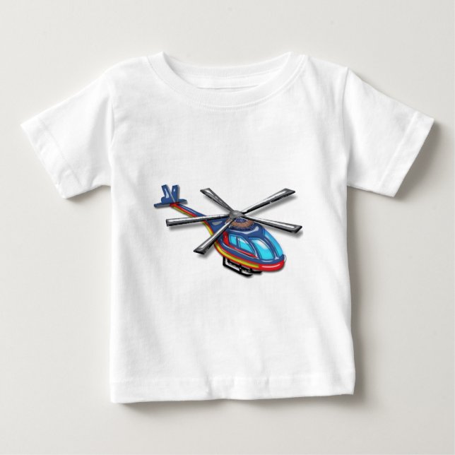 Camiseta Para Bebê Helicóptero de Voo Alto (Frente)