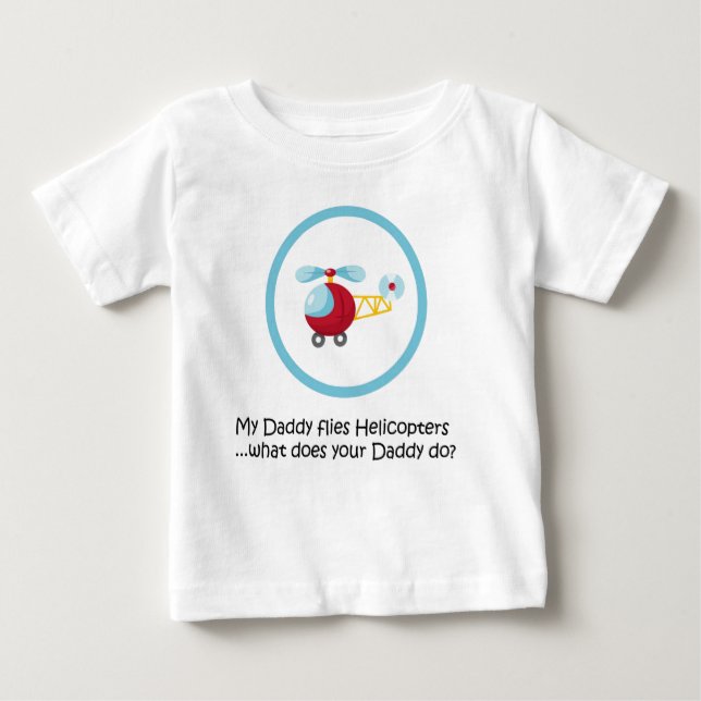 Camiseta Para Bebê Helicóptero do pai (Frente)