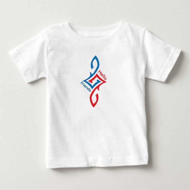 Camiseta Para Bebê Hello Friends Simple Happy Greeting Design (Frente)