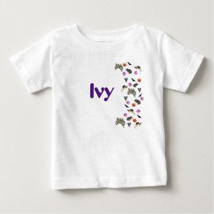 Camiseta Para Bebê Hera, Nome de Menina Com Vida Selvagem Australiana