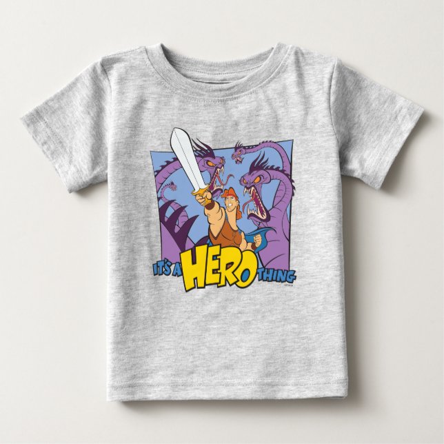 Camiseta Para Bebê Hercules vs Hydra - It's a HERO Thing Baby T-Shirt (Frente)