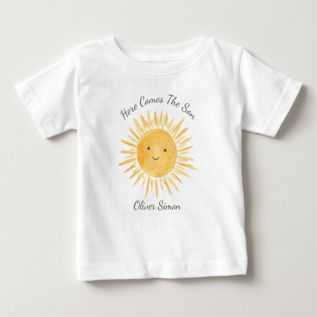 Camiseta Para Bebê Here Comes The Son (Frente)