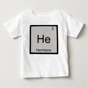 Camiseta Para Bebê Hermione Nome Elemento Químico Tabela Periódica