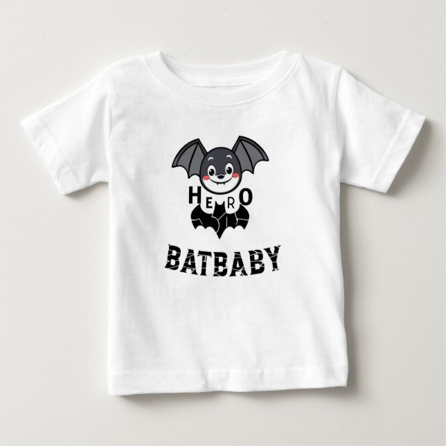 Camiseta Para Bebê Hero Bat Baby – Cute & Friendly Kids (Frente)