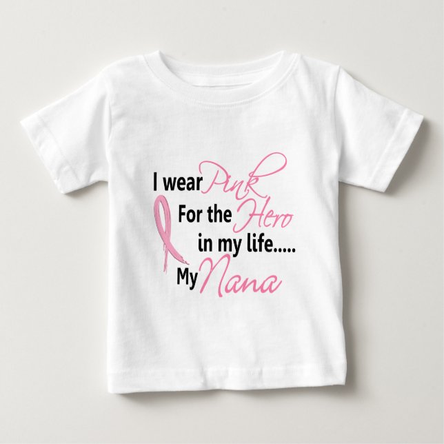Camiseta Para Bebê HERÓI em MINHA VIDA, MINHA NANA 1 do cancro da (Frente)