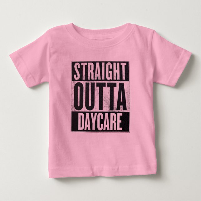 Camiseta Para Bebê Hetero da garota fora do creche Engraçado (Frente)