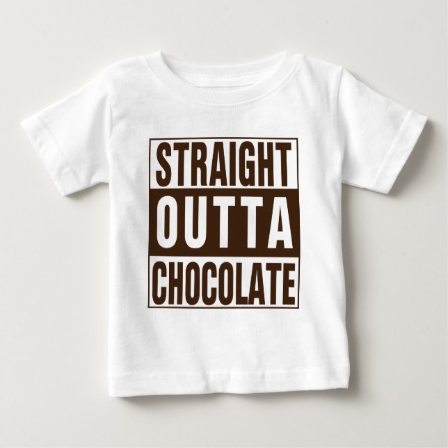 Camiseta Para Bebê Hetero fora do chocolate marrom (Frente)