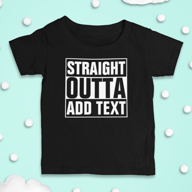 Camiseta Para Bebê HETERO OUTTA - adicione seu texto aqui/crie o seu  (Criador carregado)